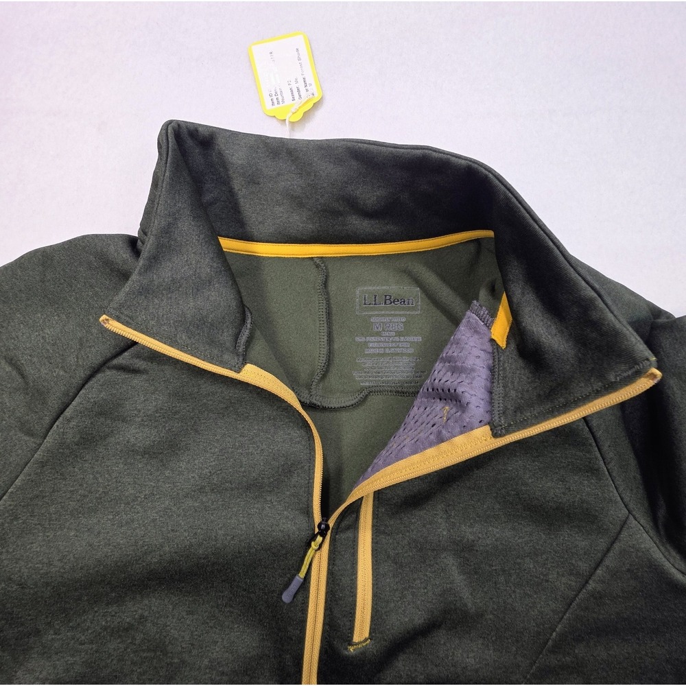 LL Bean‎ Fleece Pullover Mens M 1/4 Zip Pocket Sweater Jacket Green LIMITED USE